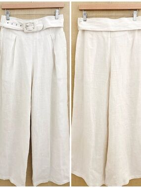 Faithfull The Brand 100% Linen Wide Leg Pants Euro Summer Minimalist Vacation 4
